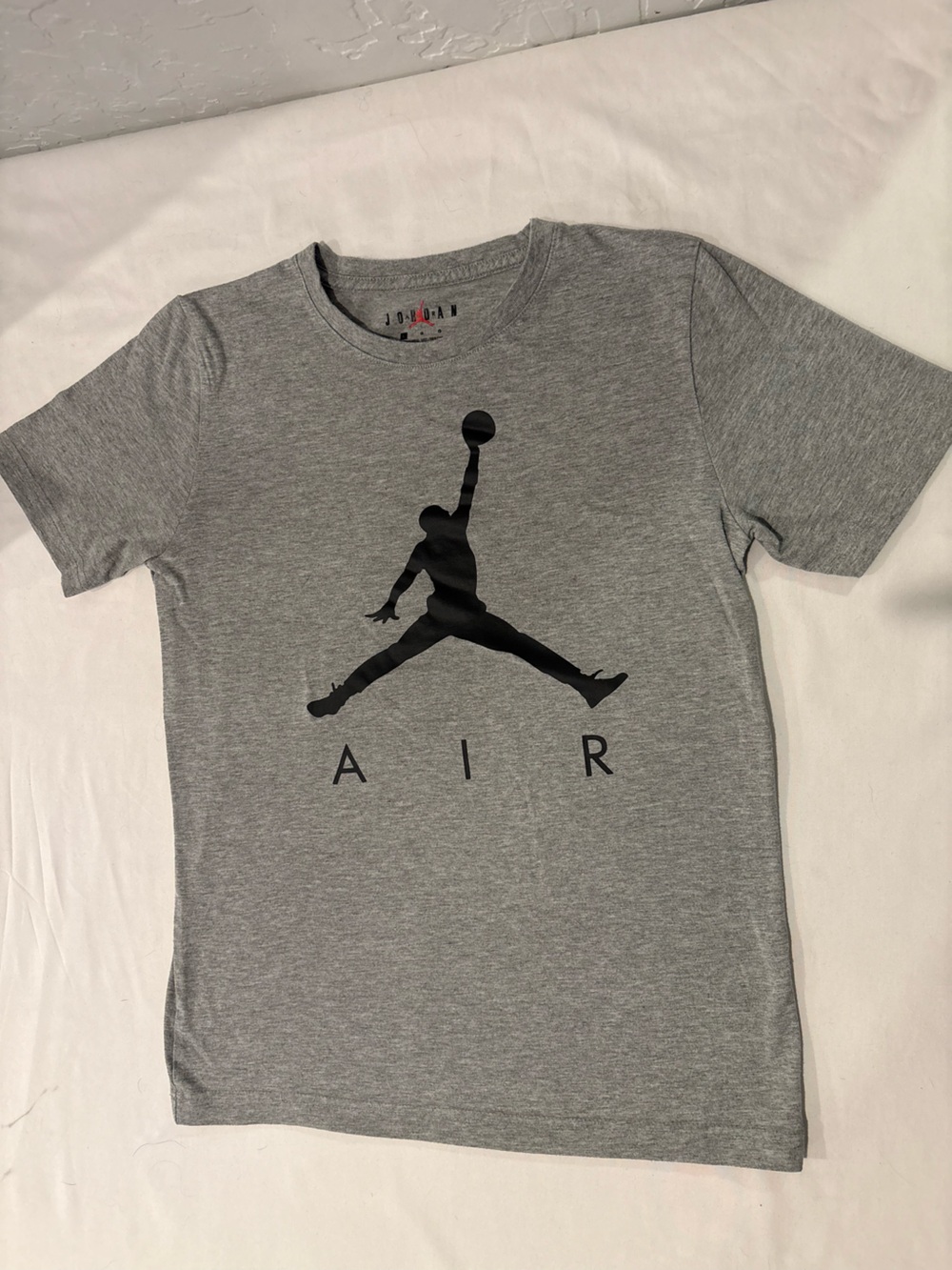 Nike Kids Gray T-Shirt with Black Jumpman AIR Graphic